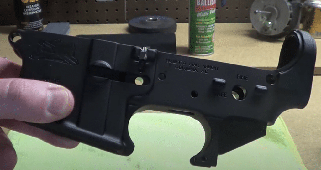 image of one of the PSA AR-15 stripped lowers without the bolt release 