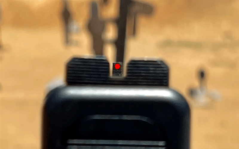 Looking down the sights of a glock