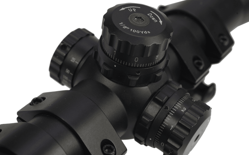 Scope knobs with a white background