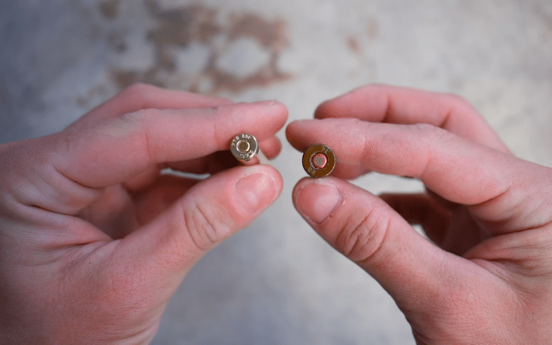 Bottom of two rounds in fingers