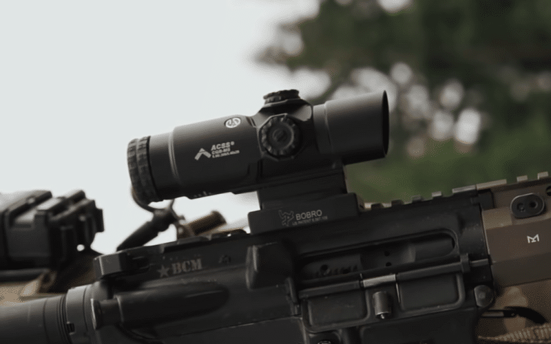 Prism sight system mounted on a gun