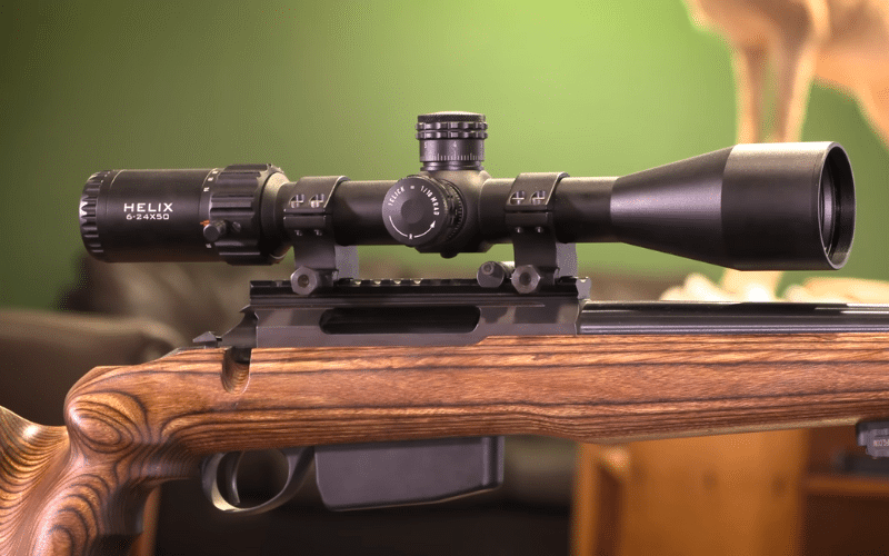New rifle scope mounted on rifle 