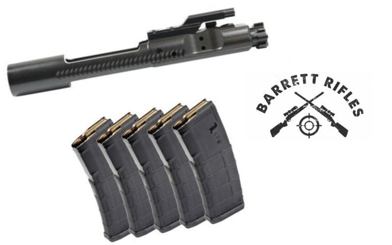 Lightweight bolt carrier group with five magazines