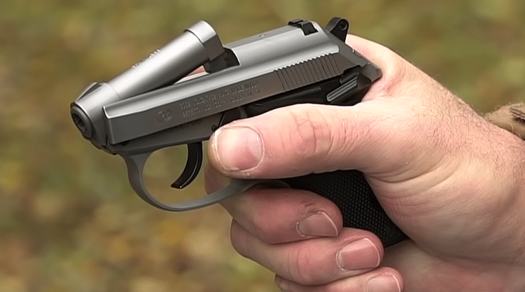 Break barrel of the Beretta Tomcat with a stainless steel slide
