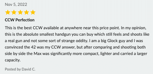 Ruger LCP Max 380 ACP Pistol customer review