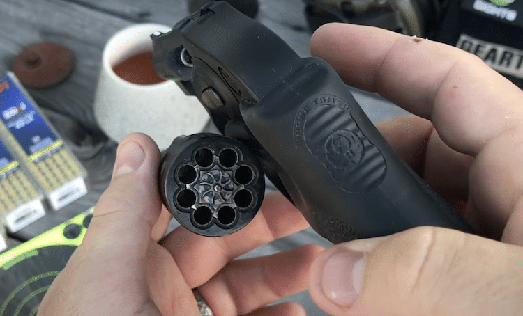 Empty cylinder of the Ruger LCR 22
