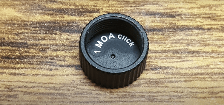 Image showing 1 MOA click on a turret cap