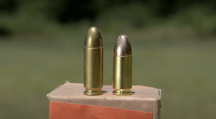 Two bullets standing side by side