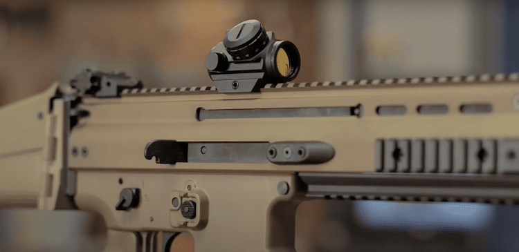 Bushnell Trophy on top of a rifle, and a blurry background