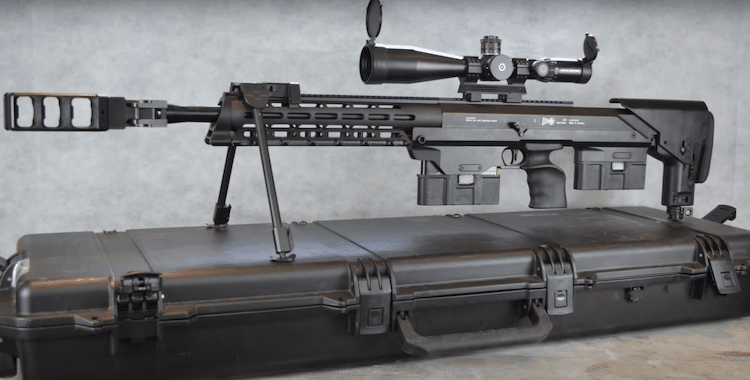 DSR 50 Sniper Rifle on top of a black case