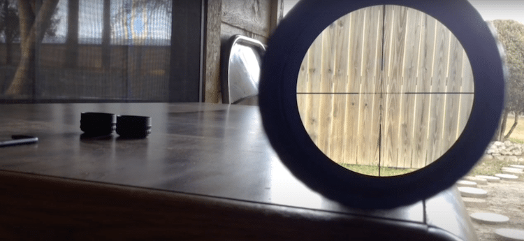 View from the lens of a Vortex Optics Crossfire II 
