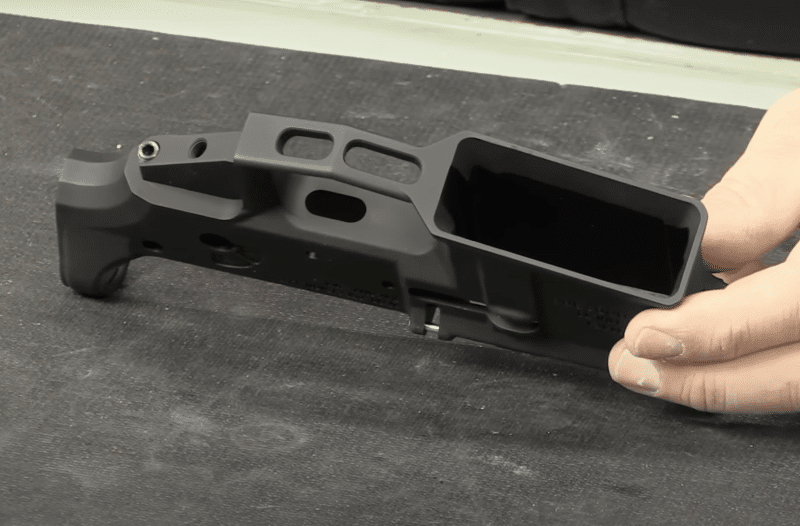 Aero Precision M4E1 lower receiver during build
