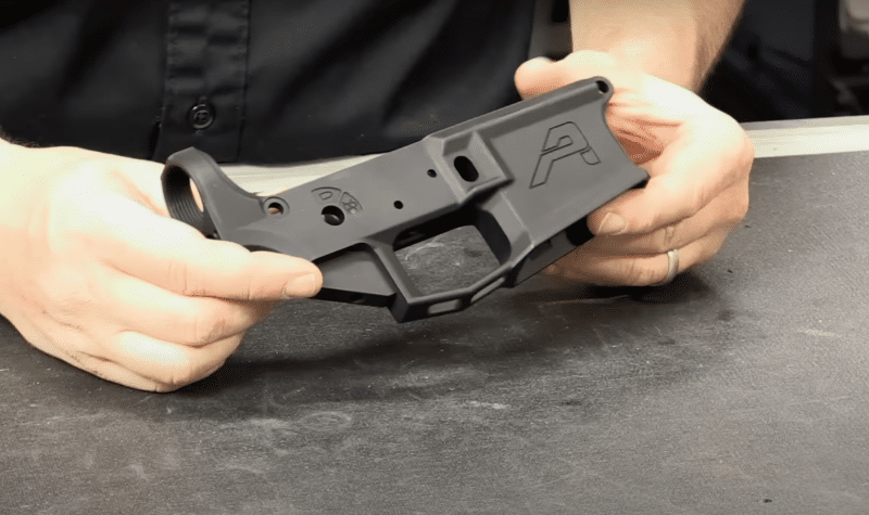 Aero Precision M4E1 lower receiver during build 2