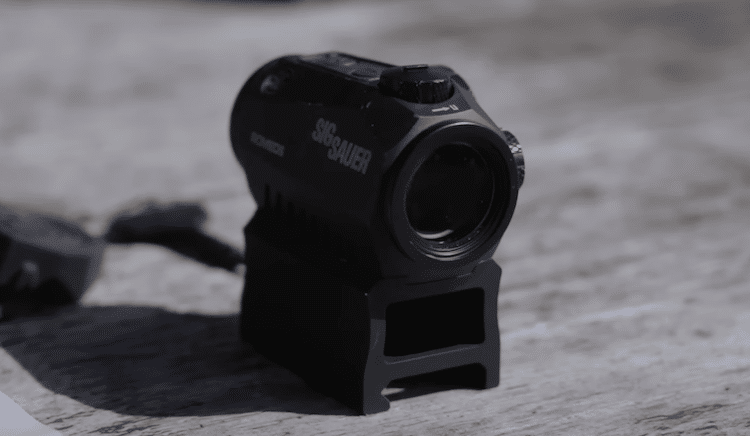 Sig Sauer SOR52001 Red Dot Sight on a wooden table