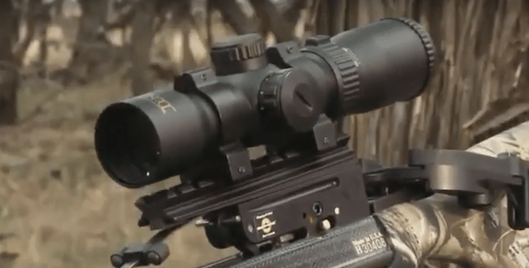 TenPoint Rangemaster Pro scope with attached mount and rings